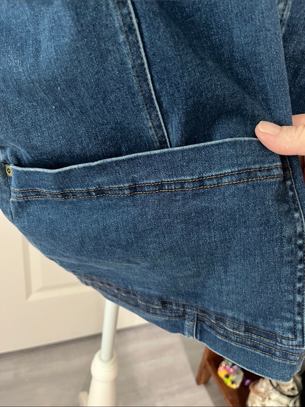 Jump 80’s-90’s Denim w Lycra Oversized Vest Double Size Pockets Made in USA 🇺🇸 - Picture 4 of 9